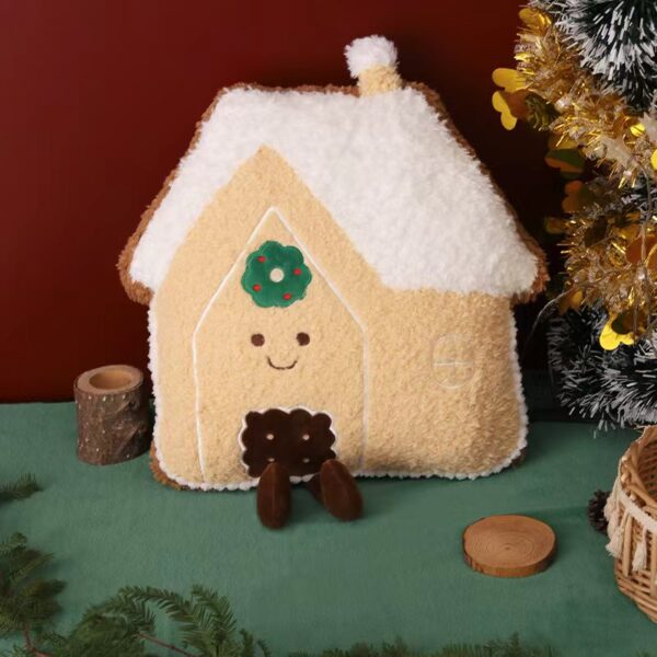 Cojín navideno con forma de casa de 40 cm