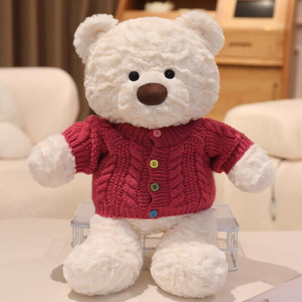 Suéter rojo con estampado de oso de nariz grande, 50 cm