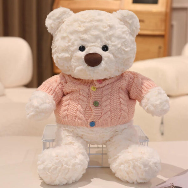 Suéter rosa con diseno de oso de nariz grande, 50 cm